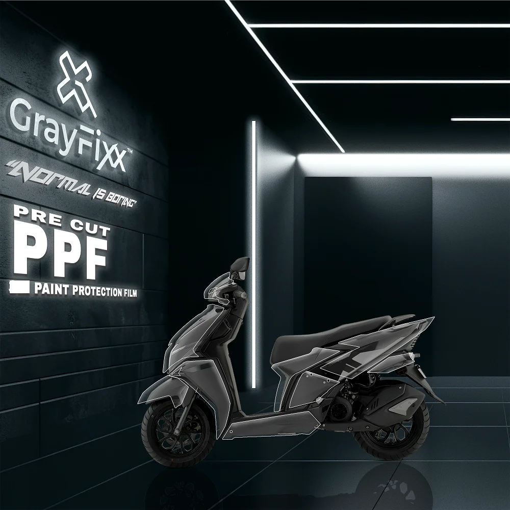 Pre-Cut PPF(Paint Protection Film) Compatible with Ntorq 125 | TPU(Thermoplastic Polyurethane), Water Proof, 3X Layer, Scratch Resistant
